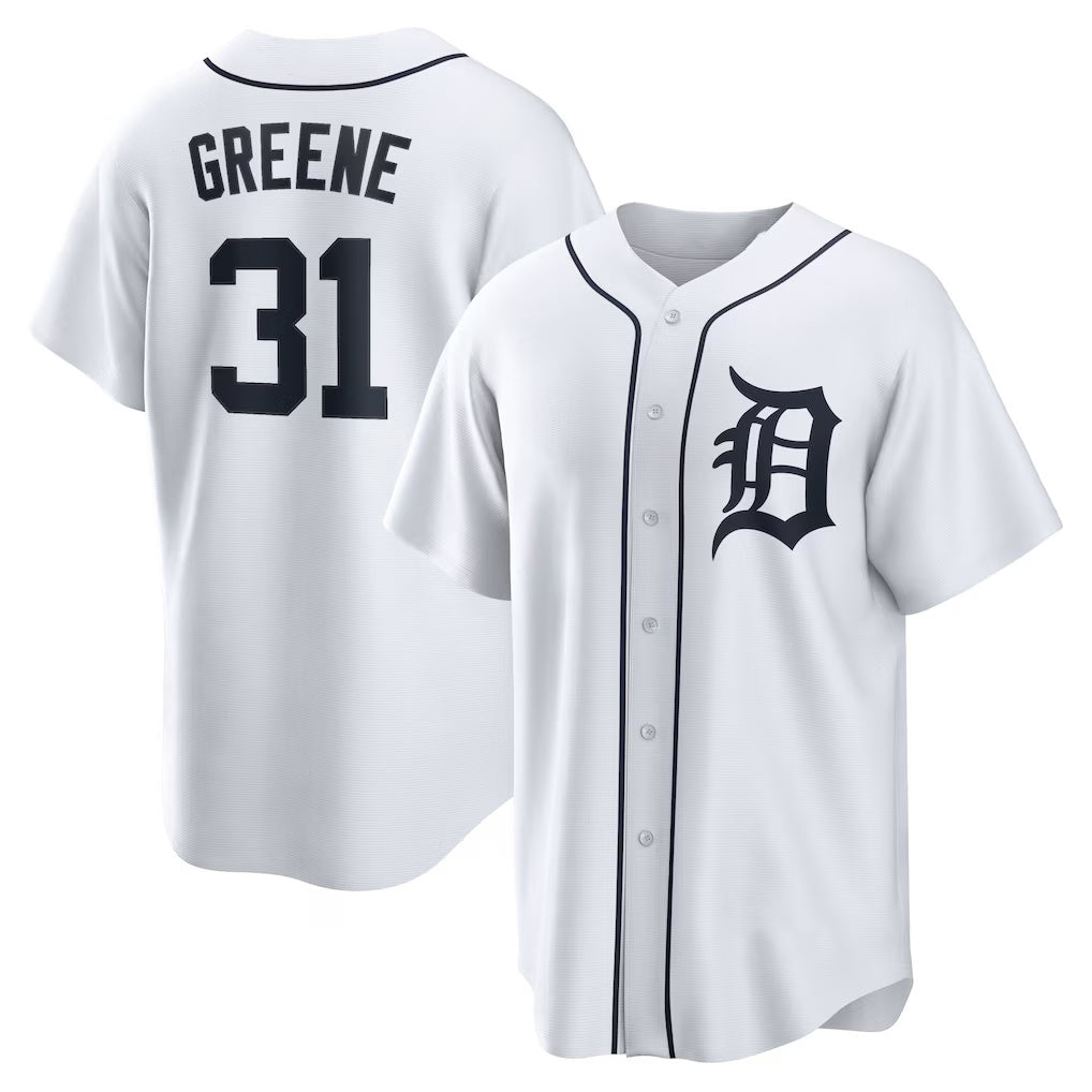 Detroit Tigers #31 Riley Greene White KLUNKIM Replica Player Jersey
