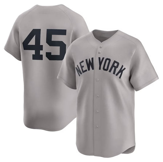 New York Yankees #45 Gerrit Cole Away Limited Player Jersey - Gray Stitches Baseball Jerseys