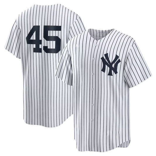 New York Yankees #45 Gerrit Cole Home Replica Player Name Jersey - White Stitches Baseball Jerseys