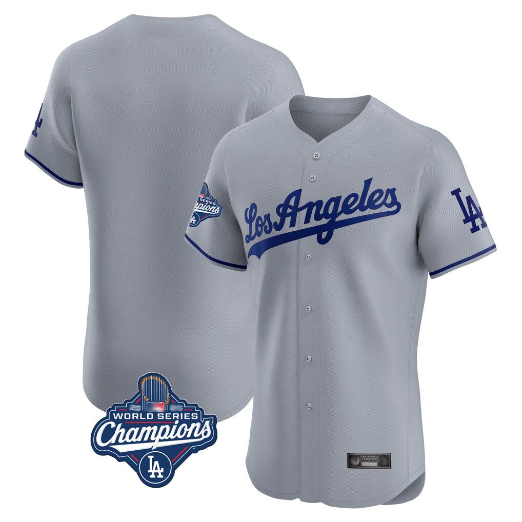 Los Angeles Dodgers Blank Player Gray KLUNKIM Limited Elite Home World Series Meet Stitched Jerseys