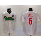 Philadelphia Phillies #5 Bryson Stott White Green KLUNKIM Cool Base Stitched Jersey 2