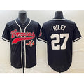 Atlanta Braves #27 Austin Riley Black KLUNKIM Cool Base Stitched Jersey 2