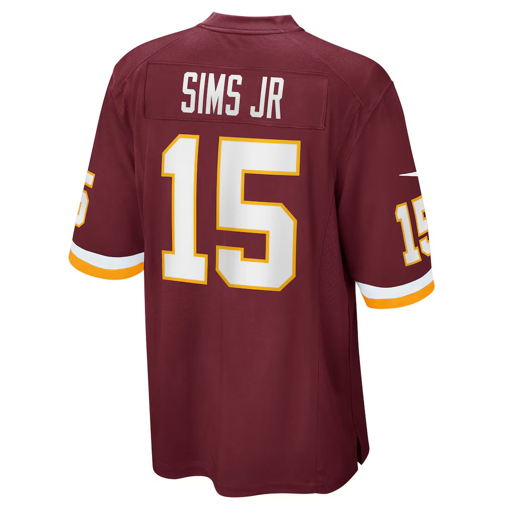 W.Football Team #15 Steven Sims Jr. Burgundy KLUNKIM Game Player Jersey