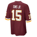 W.Football Team #15 Steven Sims Jr. Burgundy KLUNKIM Game Player Jersey
