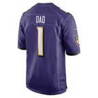 B.Ravens Number #1 Dad Purple KLUNKIM Game Jersey