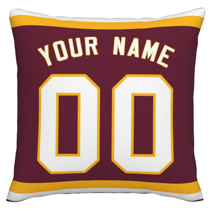 Custom W.Football Team Pillow Decorative Throw Pillow Case - Print Personalized Football Team Fans Name & Number Birthday Gift Football Pillows