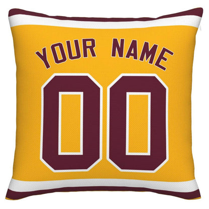 Custom W.Football Team Pillow Decorative Throw Pillow Case - Print Personalized Football Team Fans Name & Number Birthday Gift Football Pillows