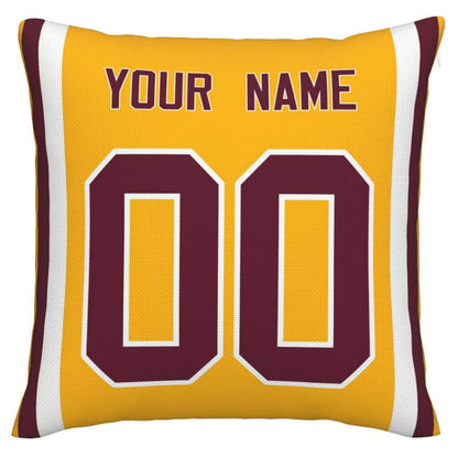 Custom W.Football Team Pillow Decorative Throw Pillow Case - Print Personalized Football Team Fans Name & Number Birthday Gift Football Pillows