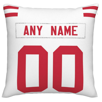 Custom SF.49ers Pillow Decorative Throw Pillow Case - Print Personalized Football Team Fans Name & Number Birthday Gift Football Pillows