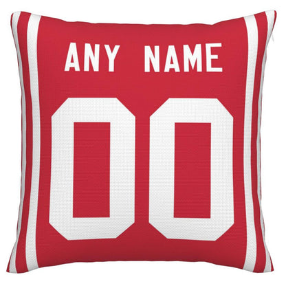 Custom SF.49ers Pillow Decorative Throw Pillow Case - Print Personalized Football Team Fans Name & Number Birthday Gift Football Pillows