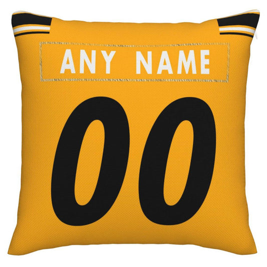 Custom P.Steelers Pillow Decorative Throw Pillow Case - Print Personalized Football Team Fans Name & Number Birthday Gift Football Pillows
