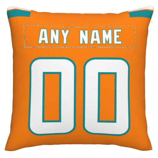 Custom M.Dolphins Pillow Decorative Throw Pillow Case - Print Personalized Football Team Fans Name & Number Birthday Gift Football Pillows