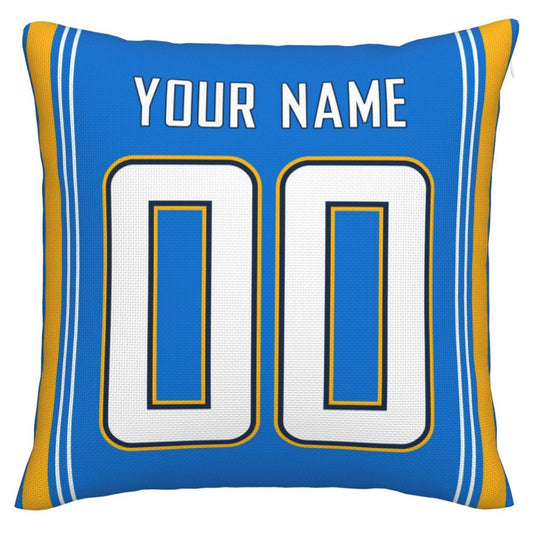 Custom LA.Chargers Pillow Decorative Throw Pillow Case - Print Personalized Football Team Fans Name & Number Birthday Gift Football Pillows