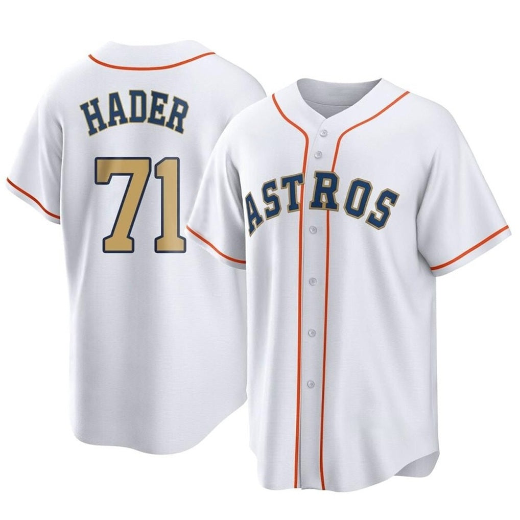 Houston Astros #71 Josh Hader Player Gold KLUNKIM Collection Game Home Stitched Jerseys