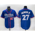 Toronto Blue Jays #27 Vladimir Guerrero Jr Blue KLUNKIM Cool Base Stitched Jersey 3