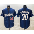 Detroit Tigers #30 Kerry Carpenter Number 2024 Navy KLUNKIM City Connect Cool Base Limited Stitched Jersey