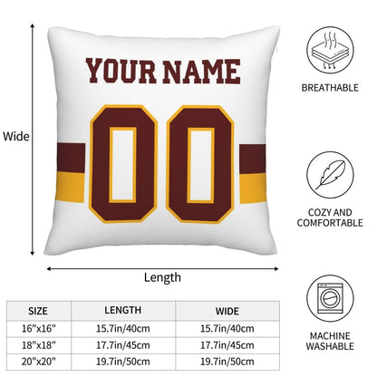 Custom W.Football Team Pillow Decorative Throw Pillow Case - Print Personalized Football Team Fans Name & Number Birthday Gift Football Pillows