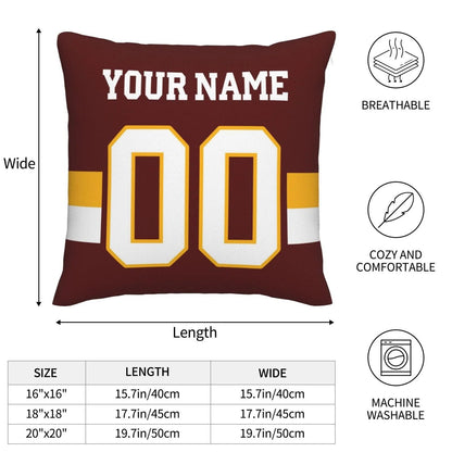 Custom W.Football Team Pillow Decorative Throw Pillow Case - Print Personalized Football Team Fans Name & Number Birthday Gift Football Pillows