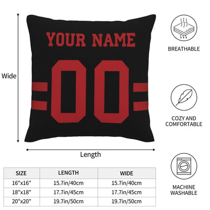 Custom SF.49ers Pillow Decorative Throw Pillow Case - Print Personalized Football Team Fans Name & Number Birthday Gift Football Pillows