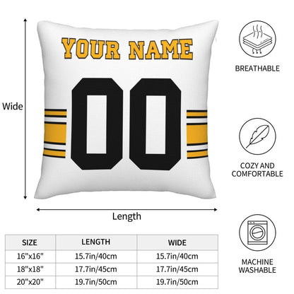 Custom P.Steelers Pillow Decorative Throw Pillow Case - Print Personalized Football Team Fans Name & Number Birthday Gift Football Pillows