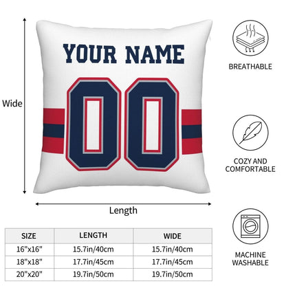 Custom NE.Patriots Pillow Decorative Throw Pillow Case - Print Personalized Football Team Fans Name & Number Birthday Gift Football Pillows