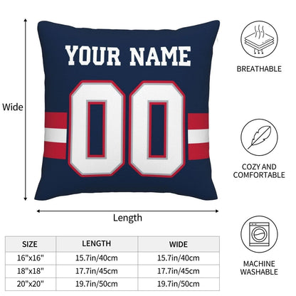 Custom NE.Patriots Pillow Decorative Throw Pillow Case - Print Personalized Football Team Fans Name & Number Birthday Gift Football Pillows