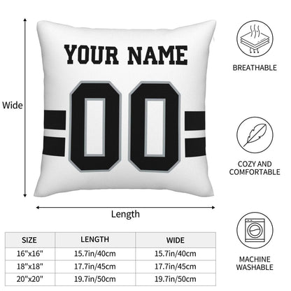 Custom LV.Raiders Pillow Decorative Throw Pillow Case - Print Personalized Football Team Fans Name & Number Birthday Gift Football Pillows