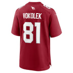 A.Cardinals #81 Travis Vokolek Cardinal KLUNKIM Team Game Jersey