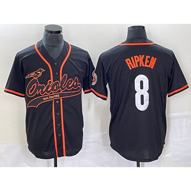 Baltimore Orioles #8 Cal Ripken Jr Black KLUNKIM Cool Base Stitched Jersey