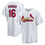 St. Louis Cardinals #16 Nolan Gorman White KLUNKIM Home Replica Jersey