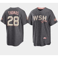 Washington Nationals #28 Lane Thomas 2022 Grey KLUNKIM City Connect Cherry Blossom Cool Base Stitched Jersey