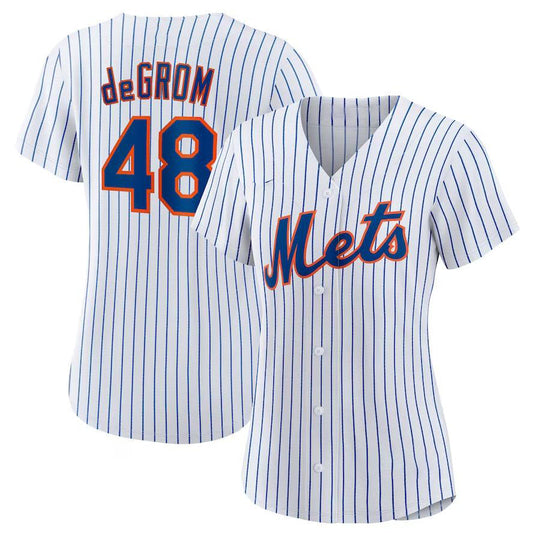 New York Mets #48 Jacob deGrom White Home Replica Player Jersey Baseball Jerseys