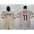 Houston Astros #11 Cam Smith Cream KLUNKIM 2025 City Connect With Texas Patch Limited Stitched Jersey