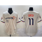 Houston Astros #11 Cam Smith Cream KLUNKIM 2025 City Connect With Texas Patch Limited Stitched Jersey