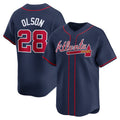 Atlanta Braves #28 Matt Olson Navy KLUNKIM Alternate Limited Player Jersey