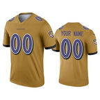 Custom B.Ravens Gold KLUNKIM Inverted Legend Jersey