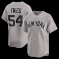 New York Yankees #54 Max Fried Gray KLUNKIM Road Limited Player Jersey