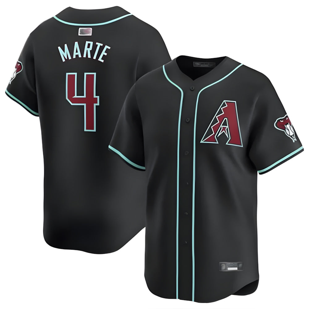 Arizona Diamondbacks #4 Ketel Marte Player Black KLUNKIM Limited Home Game Stitched Jerseys