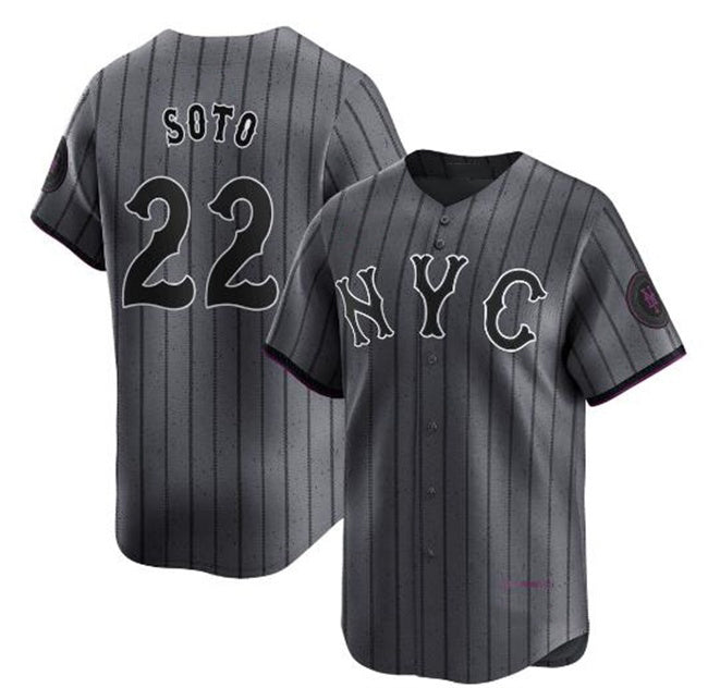 New York Mets #22 Juan Soto Graphite KLUNKIM 2024 City Connect Limited Stitched Jersey
