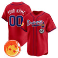 Custom Atlanta Braves x Dragon Ball Red KLUNKIM Vapor Premier Limited Jersey - All Stitched