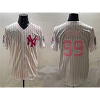 New York Yankees #99 Aaron Judge Pink KLUNKIM With Patch Limited Stitched Jersey