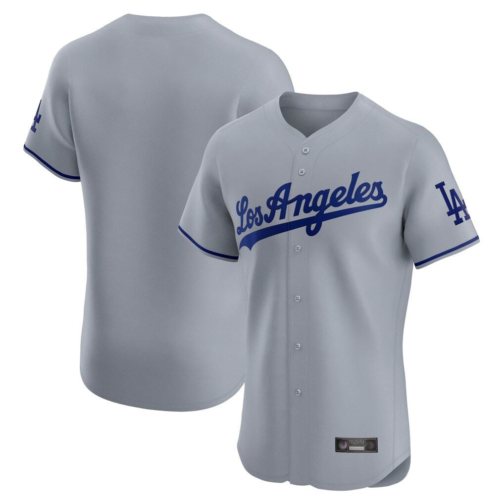 Los Angeles Dodgers Blank Player Gray KLUNKIM Limited Elite Home Stitched Jerseys