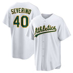 Oakland Athletics #40 Luis Severino White KLUNKIM Home Replica Jersey
