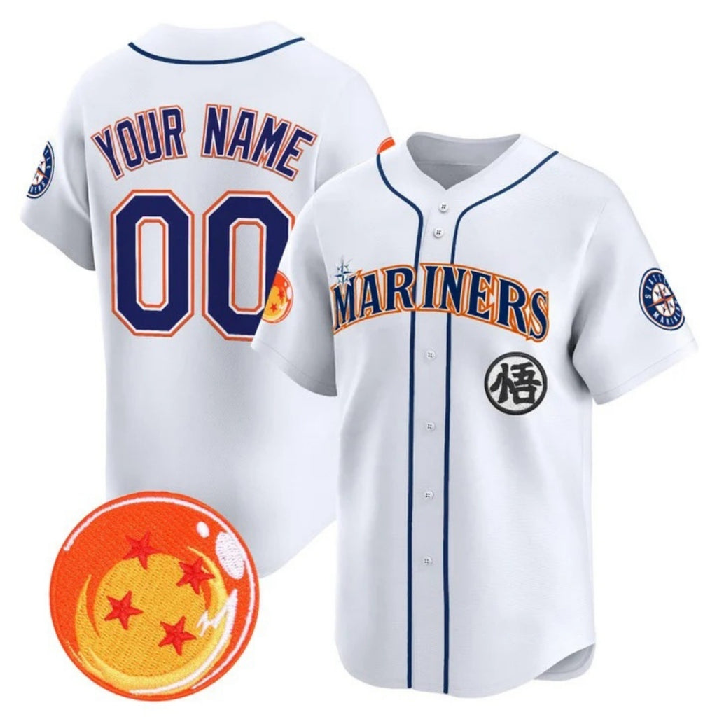 Custom Seattle Mariners x Dragon Ball White KLUNKIM Vapor Premier Limited Jersey - All Stitched