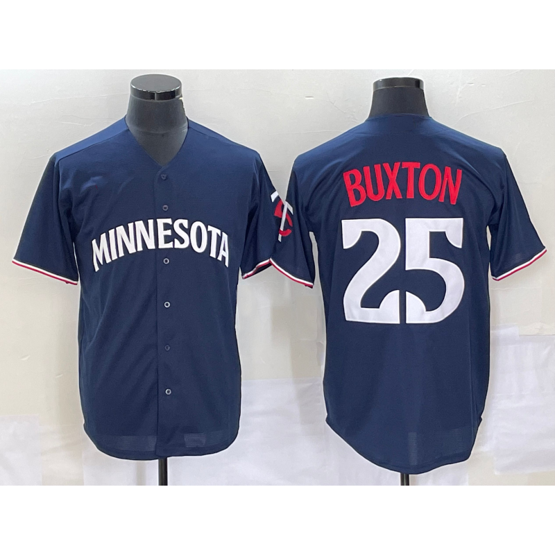 Minnesota Twins #25 Byron Buxton 2023 Navy Blue KLUNKIM Cool Base Stitched Jersey