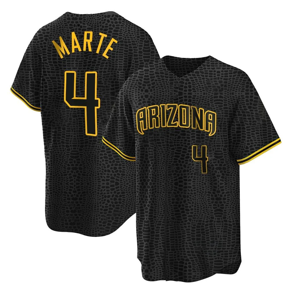 Arizona Diamondbacks #4 Ketel Marte Player Black KLUNKIM Snake Skin City Home Game Stitched Jerseys