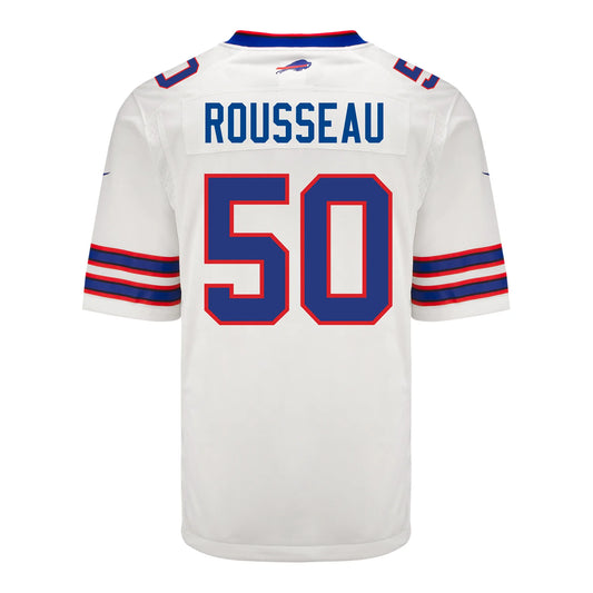 B.Bills #50 Greg Rousseau White Game Player Jersey Football Stitched American Jerseys