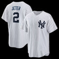 New York Yankees #2 Derek Jeter White KLUNKIM Home Retired Player Replica Jersey