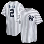 New York Yankees #2 Derek Jeter White KLUNKIM Home Retired Player Replica Jersey