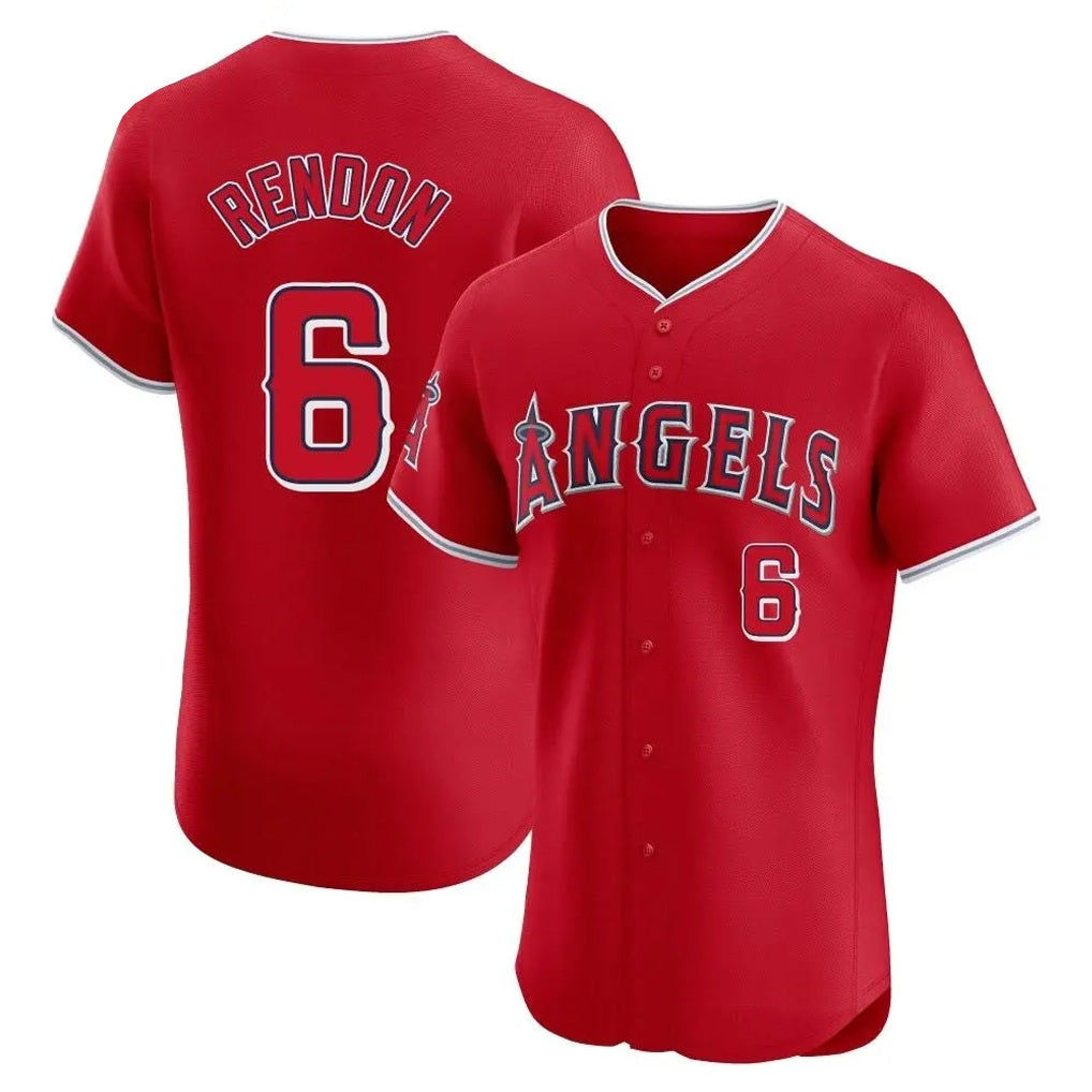 Los Angeles Angels #6 Anthony Rendon Player Red KLUNKIM Home Limited Elite Stitched Jerseys